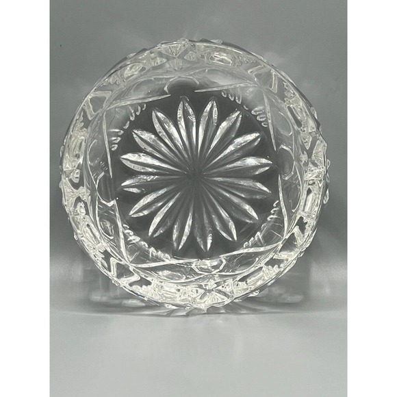 Vintage Genuine Hand Cut Heavy‎ Crystal Clear Cut Glass Cigar Ashtray European - Picture 2 of 4